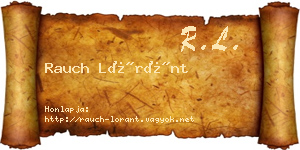 Rauch Lóránt névjegykártya